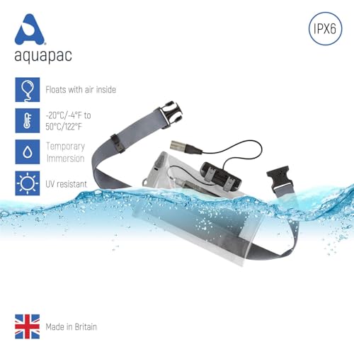 Aquapac Waterproof Radio Microphone Case, Large | Plastic Waterproof Case For Radio Microphones, Professional Sound Engineer, Wired Specialist Electronic Devices, Made In UK - size: Large