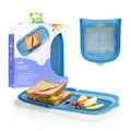 Ubbi Platemate Reusable Silicone Storage Bag, Juniper | Opens Flat as Placemat, Dishwasher & Freezer-Safe, Lunch Container, Leakproof Sandwich & Snack Bag, Easy to Clean, BPA-Free - color: Juniper Sandwich Bag