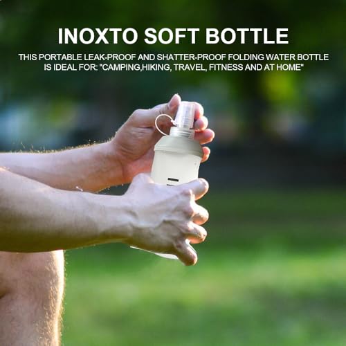INOXTO Soft Flask,Collapsible Soft Water Bottles for Hydration Vests and Running Packs, Soft Flask Running Bottles for Hiking Cycling(250/500 ml) (2 PCS SMALL) - size: 2 PCS SMALL