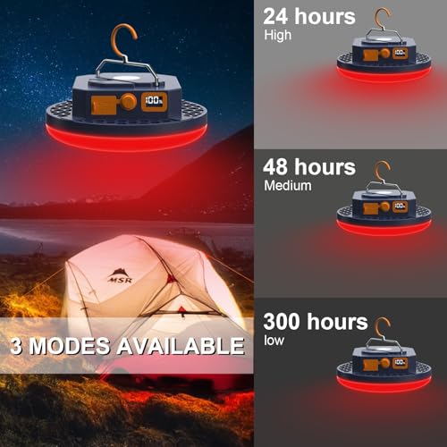 10000mAh Rechargeable Camping Light Insect Not Attract 4000LM Work Light White/Red/Pink/SOS Brightness Stepless Dimming, IP45 Waterproof Tent Light Power Failure for Halloween (Remote) - color: Remote
