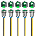 Gebildet 5pcs 12mm LED Metal Indicator Light 110V-220VAC Waterproof Signal Lamp (Green) - color: Green 110V