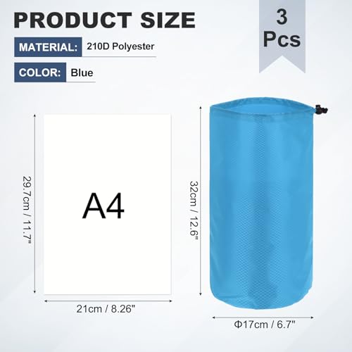Drawstring Bag with Toggle Cinch Sack and Ditty Pouch Durable Ditty - color: Blue, size: 7x13inch