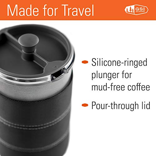 GSI Outdoors, 30 Fl Oz JavaPress, French Press Coffee Maker for Camping and Travel, Graphite - color: Graphite