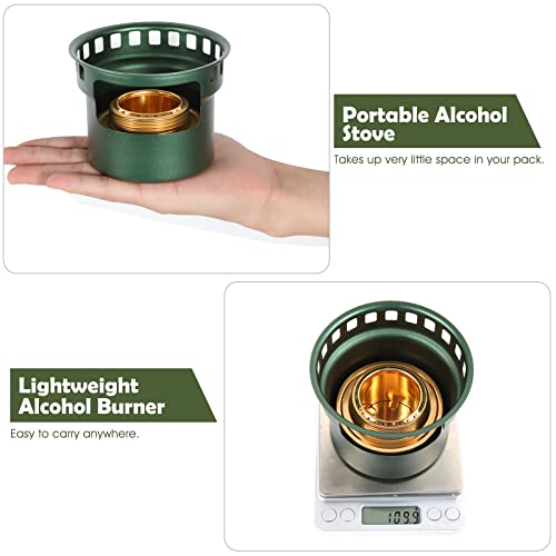Portable 2 In 1 Mini Alcohol Stove Burner For Camping With Cross Stand - color: Green