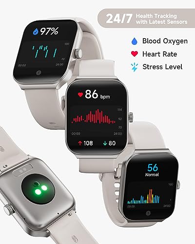 1.95" Smart Watch for Women with ALEXA, Fitness Watch for Android iOS Phone - color: Beige