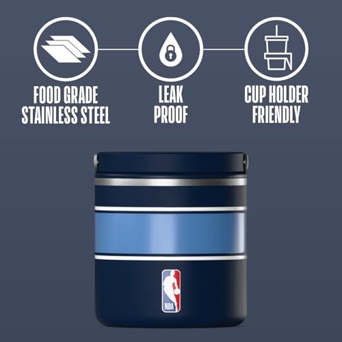 Hydrapeak x NBA Officially Licensed Memphis Grizzlies 25oz Stainless Steel Vacuum Insulated Thermos Food Jar with Handle, Wide Mouth Leak-Proof Soup Thermos for Adults, 10 Hrs Hot & 16 Hrs Cold - color: Memphis Grizzlies, size: NBA 25oz