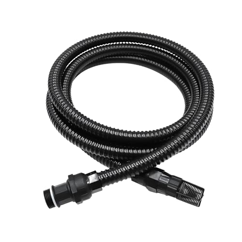 13FT x 1" Suction Hose Kit with Check Valve, for Well Pump Water Intake | Easy to Install for Quickly Water Sucking from Garden Pond Canal Reservoir, Corrugated Pipe 13FT Long with 1”Female Inlet - size: 13FT Suction Hose Kit