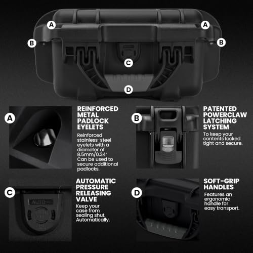 NANUK 905 Camera Hard Case with Padded Divider, Waterproof - color: Black, size: Padded Divider