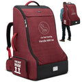 RAINSMORE Padded Car Seat Travel Bag for Airplane Car Seat Backpack, Red - color: Red&Black