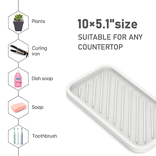 Silicone Sponge Holder-Large Thick Durable 10" Sink Organizer Tray-Kitchen - color: C-wh, size: 10x5.1inch