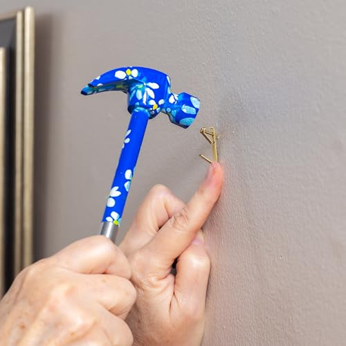 GreatNeck 5-in-1 Hammer, Built in Multitool Screwdriver, Chrome Plated | Includes Four Screwdrivers and One Hammer, Rust Resistant, Great for Household Projects, Lightweight and Easy to Use - color: Blue Floral
