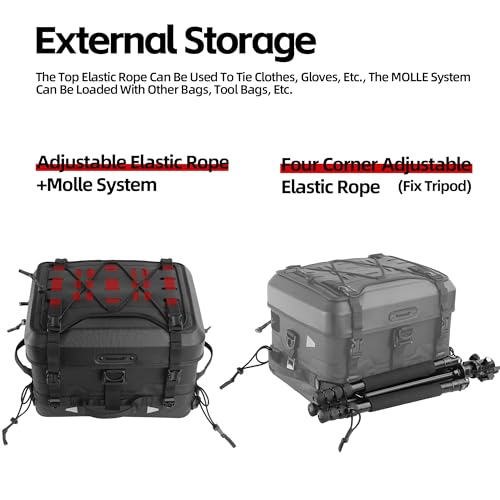 Rhinowalk Motorcycle Tail Bag with Camera Insert Waterproof Modular Storage for Photography Gear and Everyday Use (Combo MFT2301: 36L Hard Shell Case + 22L Shockproof Camera Insert) - style: Camera Bag Combo Mft2301
