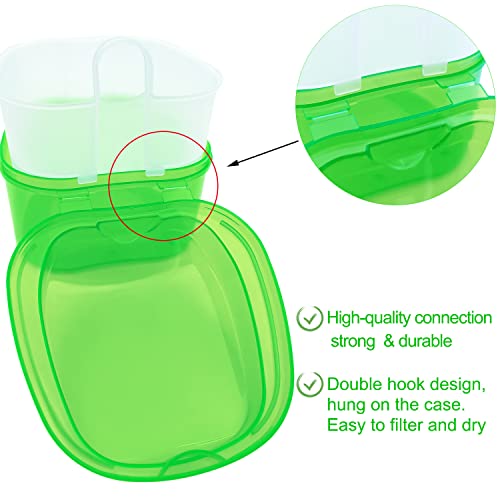 Keedolla Denture Cups for Soaking Dentures, Denture Cleaning Case Retainer Container Mouth Guard Bath Box Holder Case with Brush for Night Guard, Gum Shields and Dental Appliances - color: Green