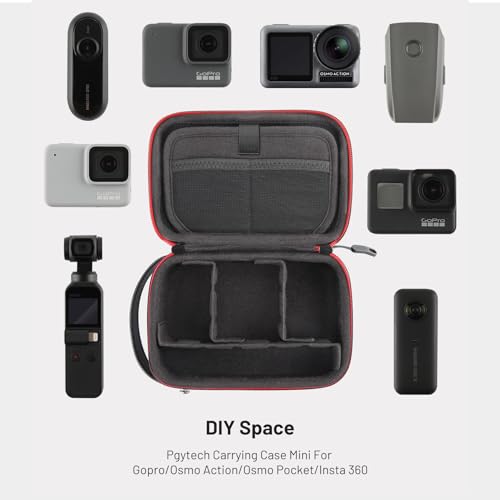 PGYTECH Camera Carrying Case Mini Compatible with OSMO ACTION 4/3,DJI OSMO Pocket 3/2, DJI Action 2, Gopro Hero 12/11/10/9, Storage Box Handbag for Insta 360, Feiyu Pocket Accessories | Compatible with DJI OSMO Action 6/5 Pro/Pocket 4/3/Xtra Muse/Luna Ult