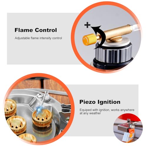 Odoland 9000W Portable Camping Stove Lightweight Camp Stove Collapsible Backpacking Stove with EVA Box for Outdoor Camping Cooking Hiking and Picnic - style: 9000W