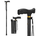 supregear Folding Cane, Lightweight 5-Level Adjustable Walking Stick with Wrist Strap and T-Handle, Portable Mobility Aid for Elderly and Disabled Men and Women - color: Black