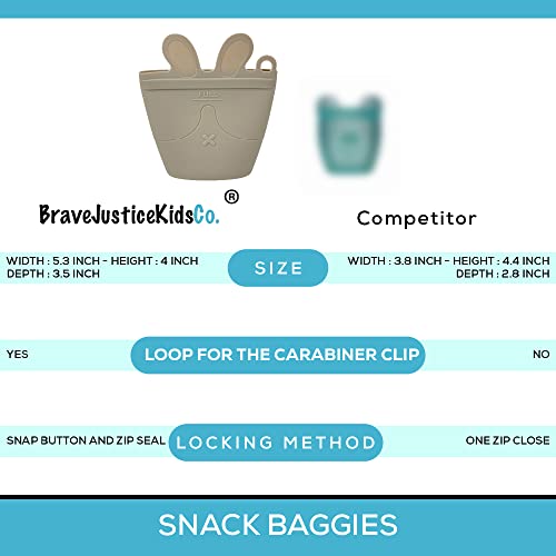 | Snack Baggie™ Silicone Reusable Food Storage Container for Toddlers (Fog) - color: Fog