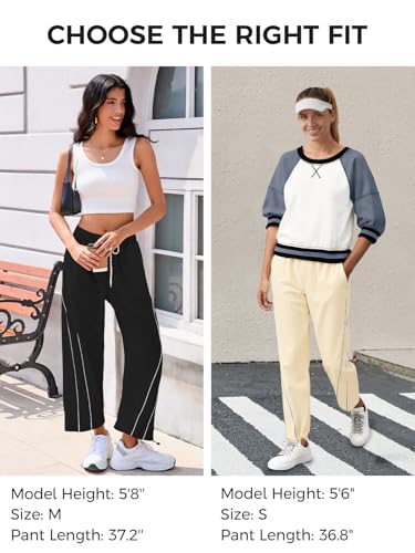 Fisoew Womens Baggy Wide Leg Casual Elastic Waist Cropped Pants - color: Navy, size: Small