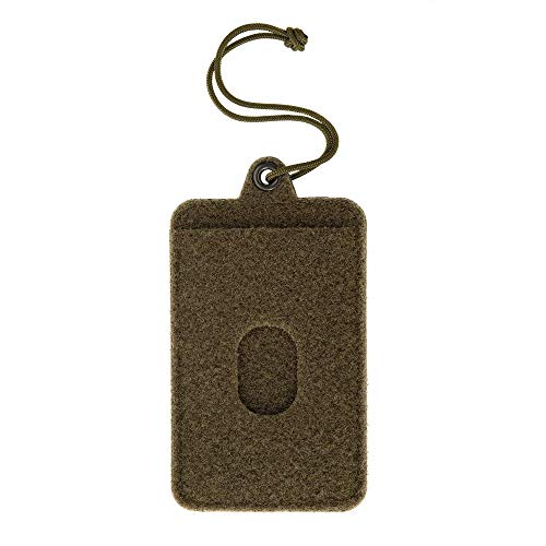 M-Tac Tactical Hanging ID Card and Patch Holder with Hook and Loop Surface and Draw Cord (Olive) - color: Olive, size: hook and loop surface