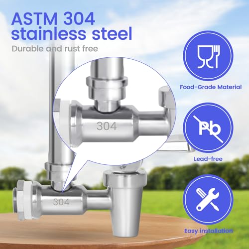 304 Stainless Steel Sight Glass Spigot, Compatible with Universal Gravity-Fed Water Filtration Systems, Clear Water Level View, Stainless Steel Handle - style: 7" Complete