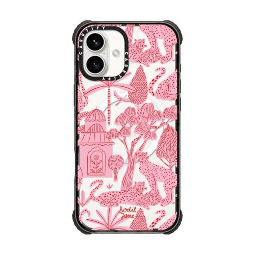 CASETiFY for iPhone 16 Plus Case - Ultra Impact Compatible with MagSafe | Strong Slim | 11.5 ft. 5X Militray Grade Drop Protection | Cheetah Paradise Pink | Black - color: Cheetah Paradise Pink, size: Iphone 16 Plus (6.7")