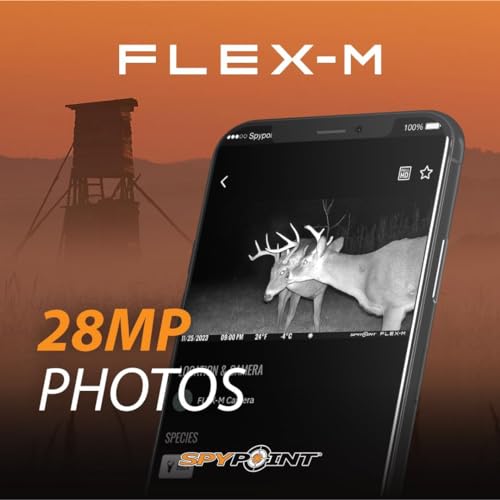SPYPOINT Flex-M Twin Pack Cellular Trail Cameras - SD Card 2-Pack with LIT-22, Best Hunting Accessories, No WiFi Needed, GPS, Night Vision, IP65 Water-Resistant, 28MP Photos, & 720p Videos + Sound - color: Ultimate Pack- SD + LIT22, size: Pack of 2