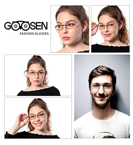 GOOSEN Reading Glasses Men Women, Pocket Wallet Purse Compact Hard Cases Folding Readers, Blue light Glasses Spring Hinge - color: C1,black Gunmental