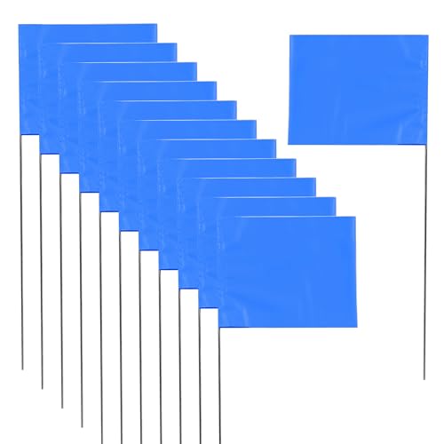 Marking 30 Pack Yard Flags - 12 x 2.5 x 3.5 Inch Landscape Flags for Lawn, Survey, Sprinkler, Irrigation (Blue) - color: Blue, size: 30Pack