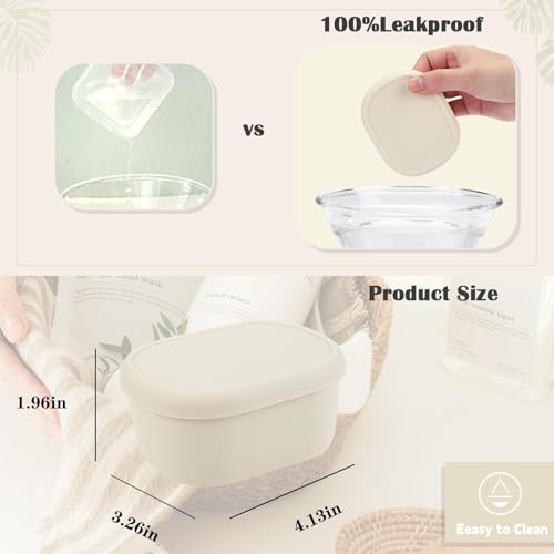 Silicone Travel Soap Case, Small Travel Soap Container, Shampoo Bar Case | with Draining Layer, Portable Bar Soap Holder (Small Off White) - color: Small Off White