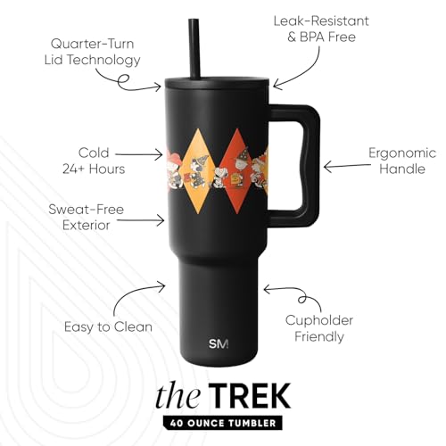 Simple Modern Halloween Tumbler with Handle | 40oz | Peanuts - color: Peanuts: Halloween, style: Trek Tumbler