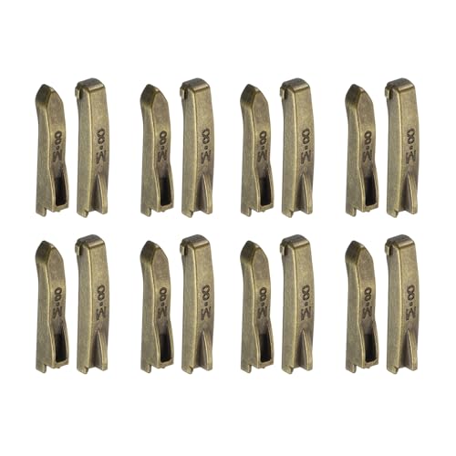 uxcell 8Set Double Open Zipper Repair Latch Kits, #8 Copper Insert Pins Zipper Stopper for Bags Coats Jackets Zippers Repairing Replacement, Bronze - color: Bronze, size: #8