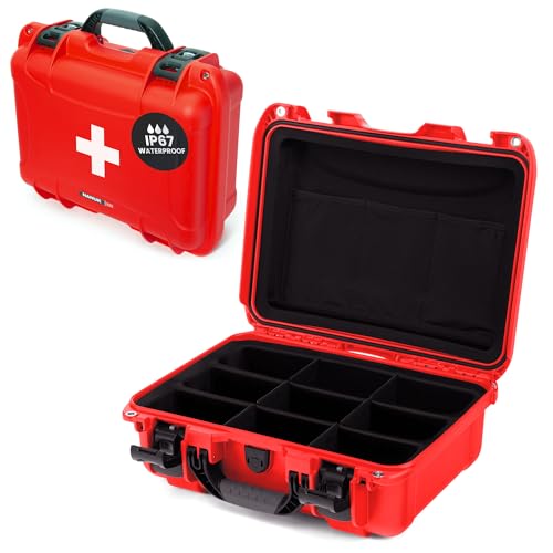 NANUK 920 Waterproof First Aid Box Empty with Lid Organizer & Dividers – Durable Medical First Aid Organizer Case, IP67-Rated, Dustproof, Impact-Resistant, Floats (16.7” x 13.4” x 6.8”) – Red - size: 920 - With Organizer