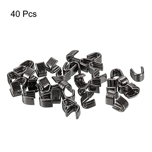 uxcell 40Pcs Zipper Slider Retainers, #3 U Shape Top Stoppers for Bags Coats Jackets Closed-end Zippers Replacing, Metallic Black - color: Metallic Black, size: #3