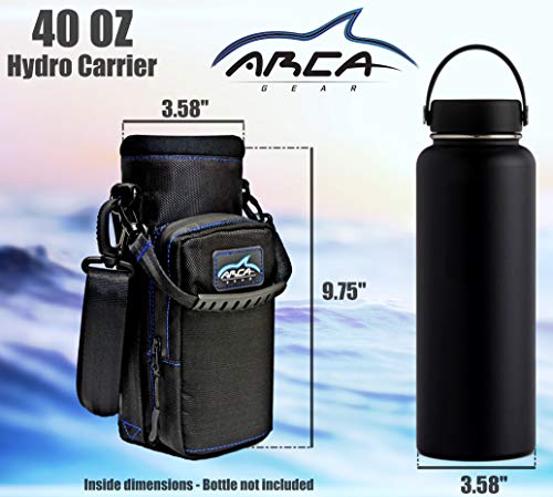 Arca Gear 40 oz Hydro Carrier - Insulated Water Bottle Sling w/Carry Handle, Shoulder Strap, Wallet and Two Pouches - The Perfect Flask Accessory - Deep Blue - color: Deep Blue
