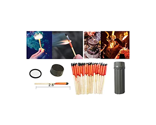 eGreen 20-100 Windproof Stormproof Matches Waterproof Cases & Rope Options | Each is 2.6" long and burns 5–10 sec. Rope options offer up to 60 or 240 min total for camping, survival & emergencies. - style: 5 X Container Matches