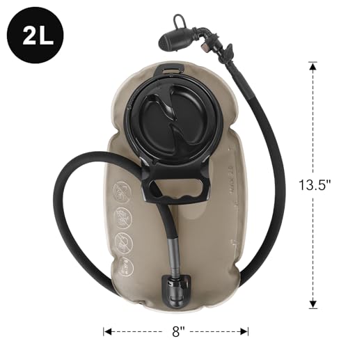 PETAC GEAR Hydration Bladder, 1.5L/2L/3L Hydration Water Bladder for Hiking Backpack, TPU Leak Proof Water Reservoir Storage Bag for Hydration Pack Replacement for Camping Cycling Running Outdoor - size: 2L