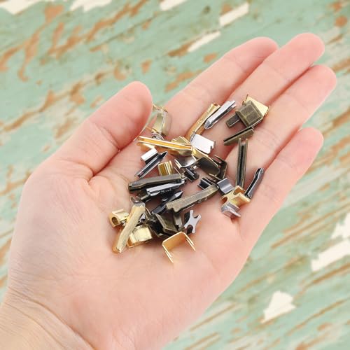 uxcell 8Set Double Open Zipper Repair Latch Kits, #8 Copper Insert Pins Zipper Stopper for Bags Coats Jackets Zippers Repairing Replacement, Light Gold - color: Light Gold, size: #8