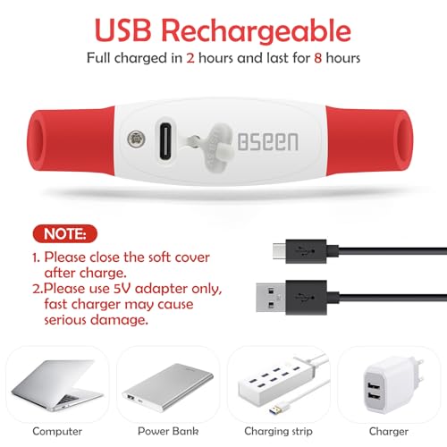 Led Dog Collar, BSEEN USB Rechargeable Flash Dog Necklace Light, Pet Safety Collar Makes Your Beloved Dogs Be Seen at Night for Small Medium Large Dogs(Red) - color: Red