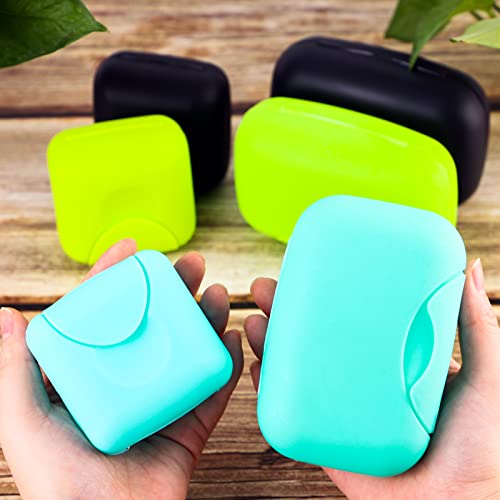 2 Pcs Plastic Soap Case Holder Container Box Home Outdoor Hiking Camping Travel Blue & Lime Green - color: Blue & Lime Green