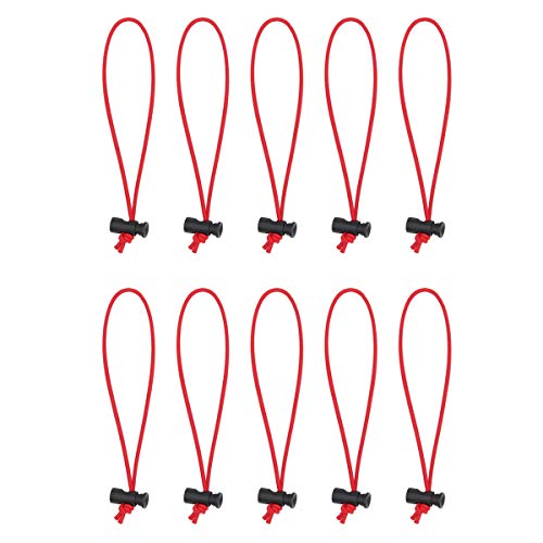 Foto&Tech Multipurpose Extra Thick Elastic Cable Tie and Organizer, Adjustable Cable Strap Toggle Tie, Reusable Tangle Tamer, Cable Management for Cord and Cable (10x 25CM, Red) - color: Red, size: 10 x 25 CM