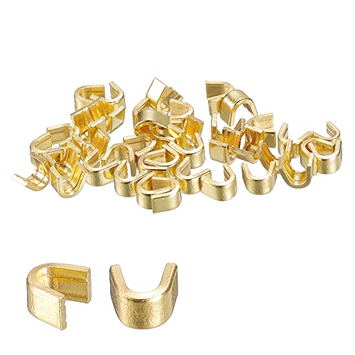 uxcell 40Pcs Zipper Slider Retainers, #8 U Shape Top Stoppers for Bags Coats Jackets Closed-end Zippers Replacing, Gold Tone - color: Gold Tone, size: #8