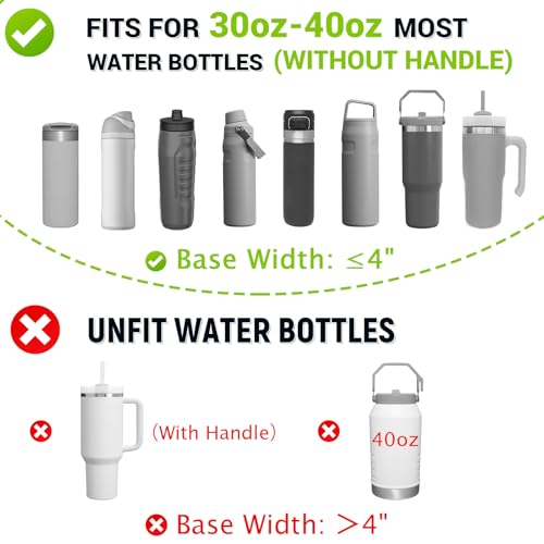 Water Bottle Carrier bag with Strap Phone Pocket for Walking, Hiking, Cycling - color: 8-Dark Pink1, size: 32oz-40oz
