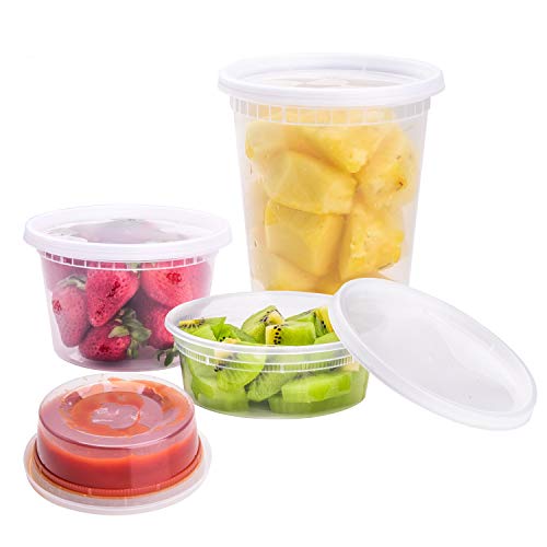 TashiBox [8 oz,16oz,32oz,48Sets,16Sets each size Plastic food storage containers with lids airtight,BPA Free,Microwave/Dishwasher/Freezer Safe - size: 8oz-16sets+16oz-16sets+32oz-16sets