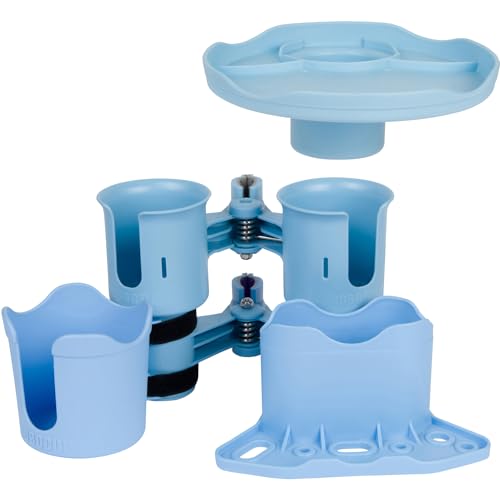 ROBOCUP, Light Blue EZ-Spring, Updated Version, Best Cup Holder for Drinks, Fishing Rod/Pole, Boat, Beach Chair, Golf Cart, Wheelchair, Walker, Drum Sticks, Microphone Stand - color: Light Blue, size: EZ-Spring