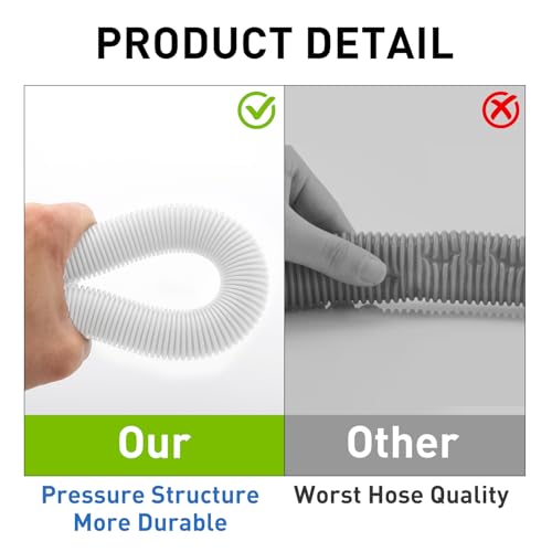 2 Pack 1.5" Pool Pump Hose for Intex Sand Filter Pumps & Saltwater Systems, 29060E Pool Filter Hose for Intex & Coleman Above Ground Pools, 59" Long Replacement Hoses, White - color: White