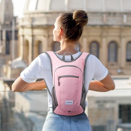 G4Free 10L/15L Hiking Backpack Lightweight Packable Hiking Daypack Small Travel Outdoor Foldable Shoulder Bag - color: Pink Checkered, size: 10L