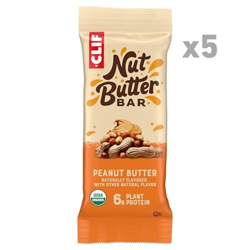 CLIF Nut Butter Bar - Peanut Butter - Energy Snack Bars - Non-GMO - USDA Organic - Plant Based - Low Glycemic - 1.76 oz. 5 Count (Pack of 6) - size: 5 Count (Pack of 6)