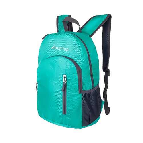 MounTop Outdoor Lightweight Foldable Water Resistant Backpack for Travel Hiking Riding - color: Teal