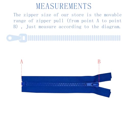 ANPURZII 3PCS #5 13 Inch Ocean Blue Separating Jacket Zippers for Sewing Coats, Molded Plastic Bulk Zippers(Oceanblue 13" 3PCS) - color: Ocean Blue, size: 3 PCS 13 inch