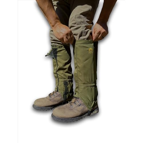Pike Trail Adjustable Leg Gaiters - Lightweight, Waterproof - Leg Guards for Men & Women - Hiking Essentials Ideal for Hunting, Trekking & Fishing - 1 Pair - color: Olive Drab